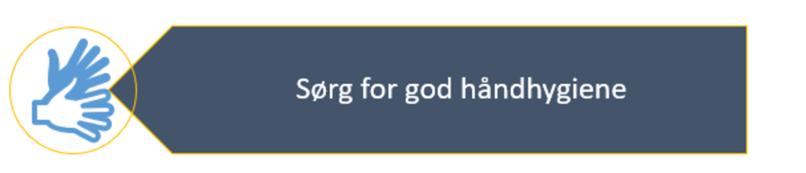 Bildet viser overskriften "Sørg for god håndhygiene"