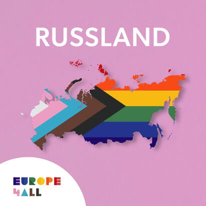 Kart over Russland i regnbuefarger