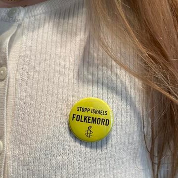 Stopp Israels folkemord- button